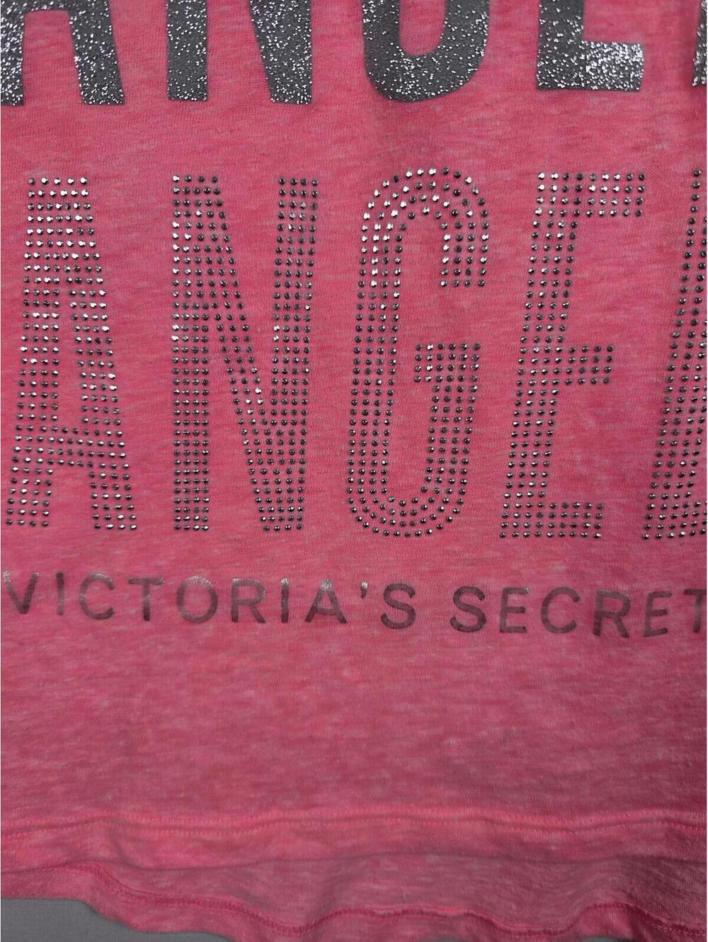 Victorias Secret ANGEL BLING WINGS Neon V neck SUPERMODEL ESSENTIALS Tee Shirt - Picture 3 of 9